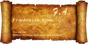 Frankovits Alma névjegykártya